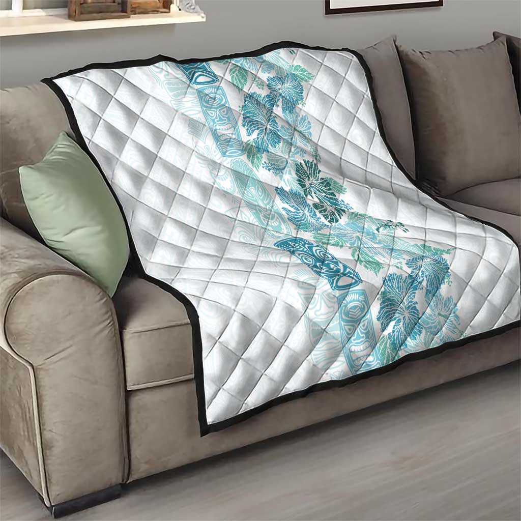 Christmas Aloha Hawaii Tiki Quilt Hibiscus Summer Colors - Polynesian Pride