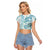Christmas Aloha Hawaii Tiki Raglan Cropped T Shirt Hibiscus Summer Colors - Polynesian Pride