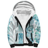 Christmas Aloha Hawaii Tiki Sherpa Hoodie Hibiscus Summer Colors - Polynesian Pride