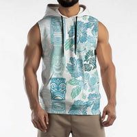 Christmas Aloha Hawaii Tiki Sleeveless Hoodie Hibiscus Summer Colors - Polynesian Pride