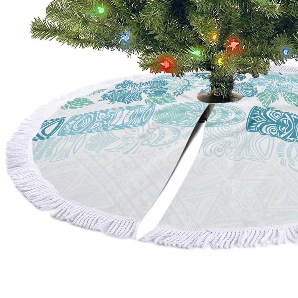 Christmas Aloha Hawaii Tiki Tree Skirt Hibiscus Summer Colors - Polynesian Pride