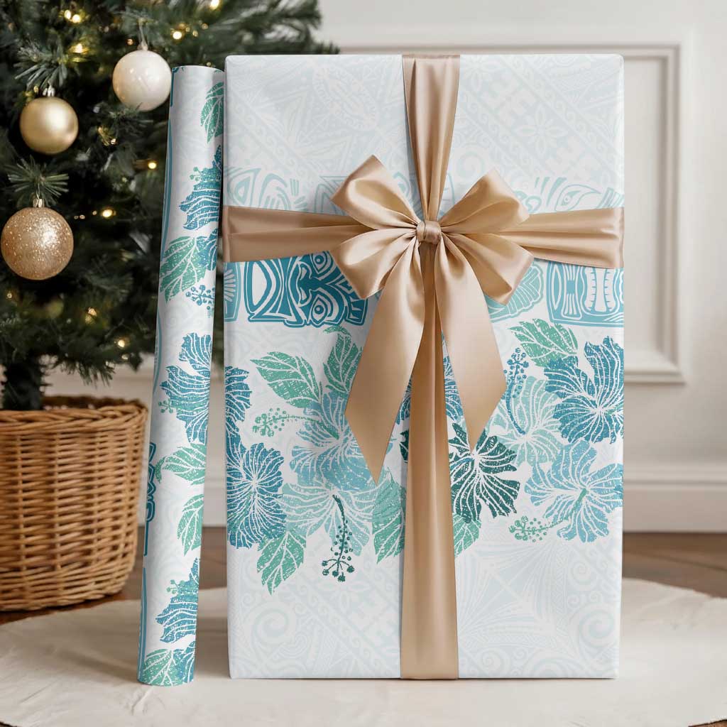 Christmas Aloha Hawaii Tiki Wrapping Paper Hibiscus Summer Colors LT7 - Polynesian Pride