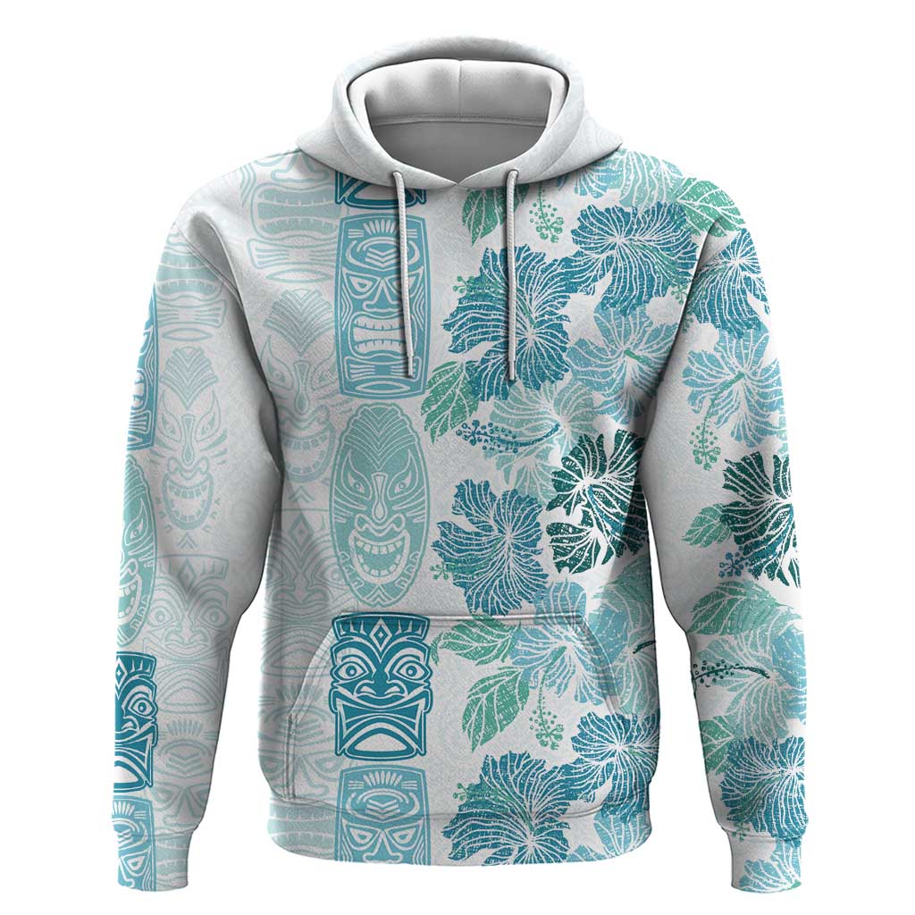 Christmas Aloha Hawaii Tiki Zip Hoodie Hibiscus Summer Colors - Polynesian Pride