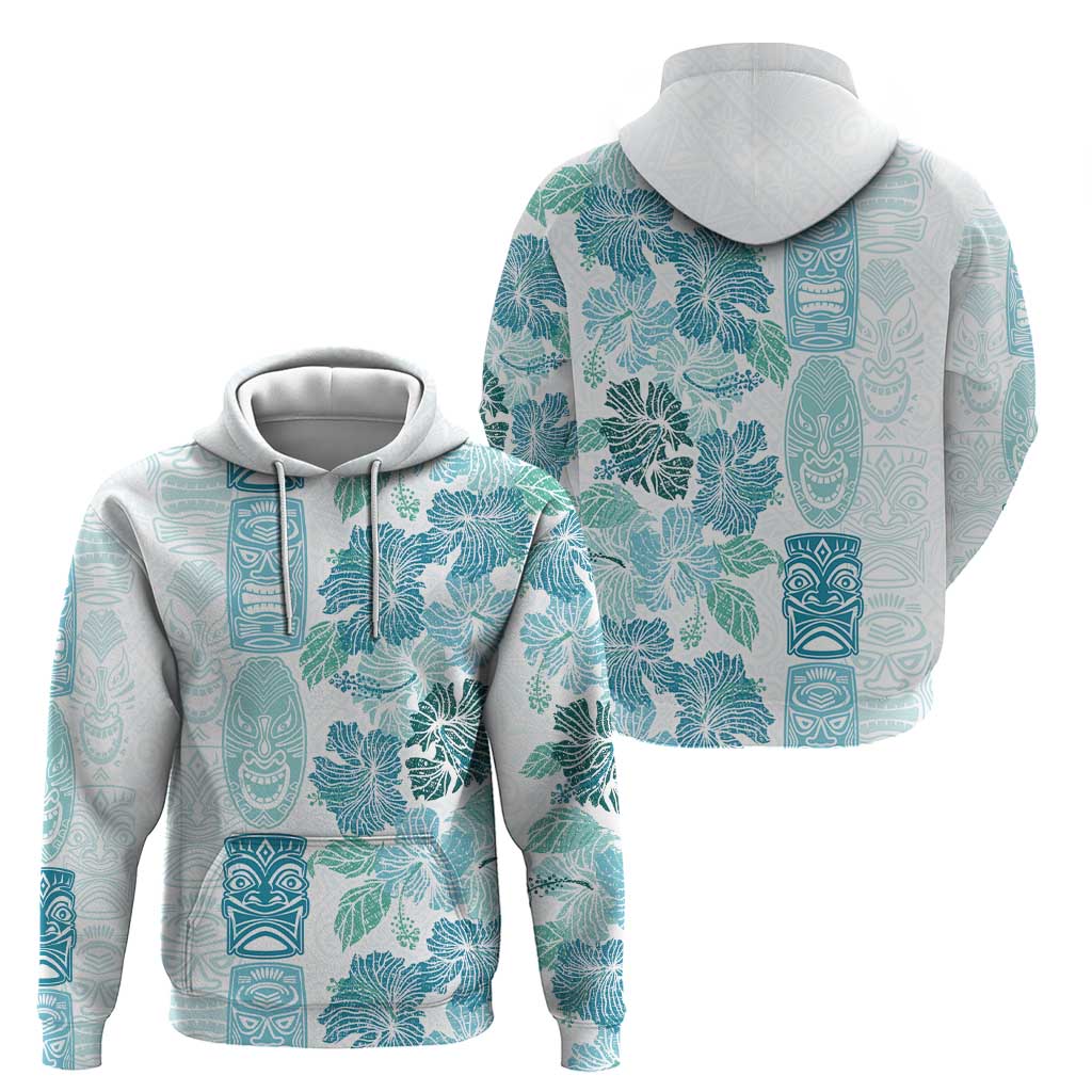 Christmas Aloha Hawaii Tiki Zip Hoodie Hibiscus Summer Colors - Polynesian Pride