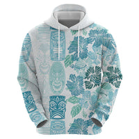 Christmas Aloha Hawaii Tiki Zip Hoodie Hibiscus Summer Colors - Polynesian Pride