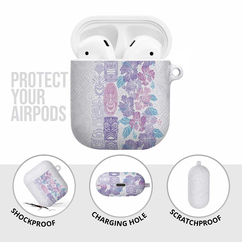 Christmas Aloha Hawaii Tiki AirPods Case Hibiscus Winter Colors - Polynesian Pride