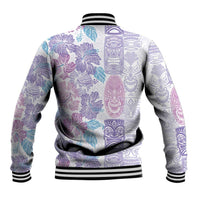Christmas Aloha Hawaii Tiki Baseball Jacket Hibiscus Winter Colors - Polynesian Pride