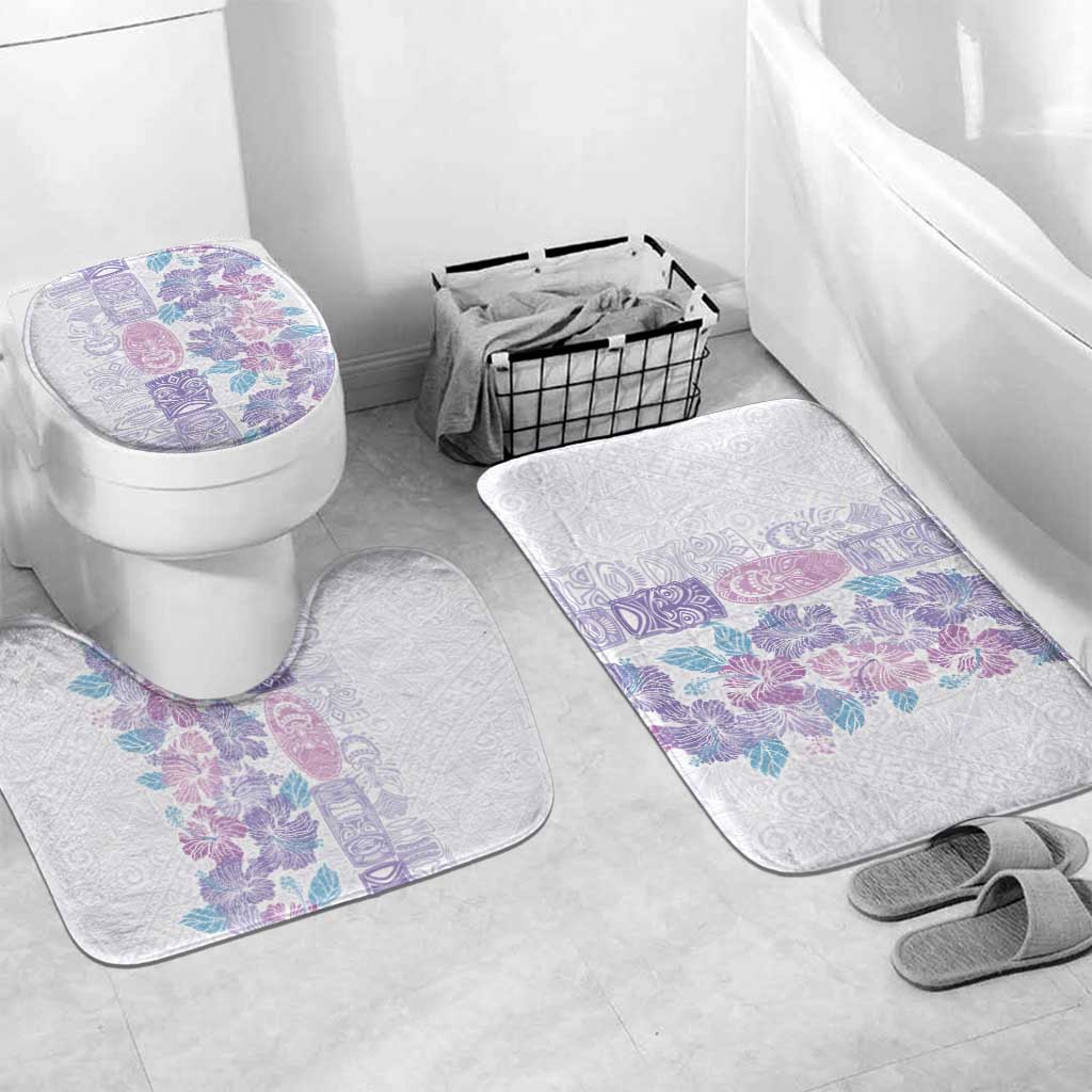 Christmas Aloha Hawaii Tiki Bathroom Set Hibiscus Winter Colors - Polynesian Pride