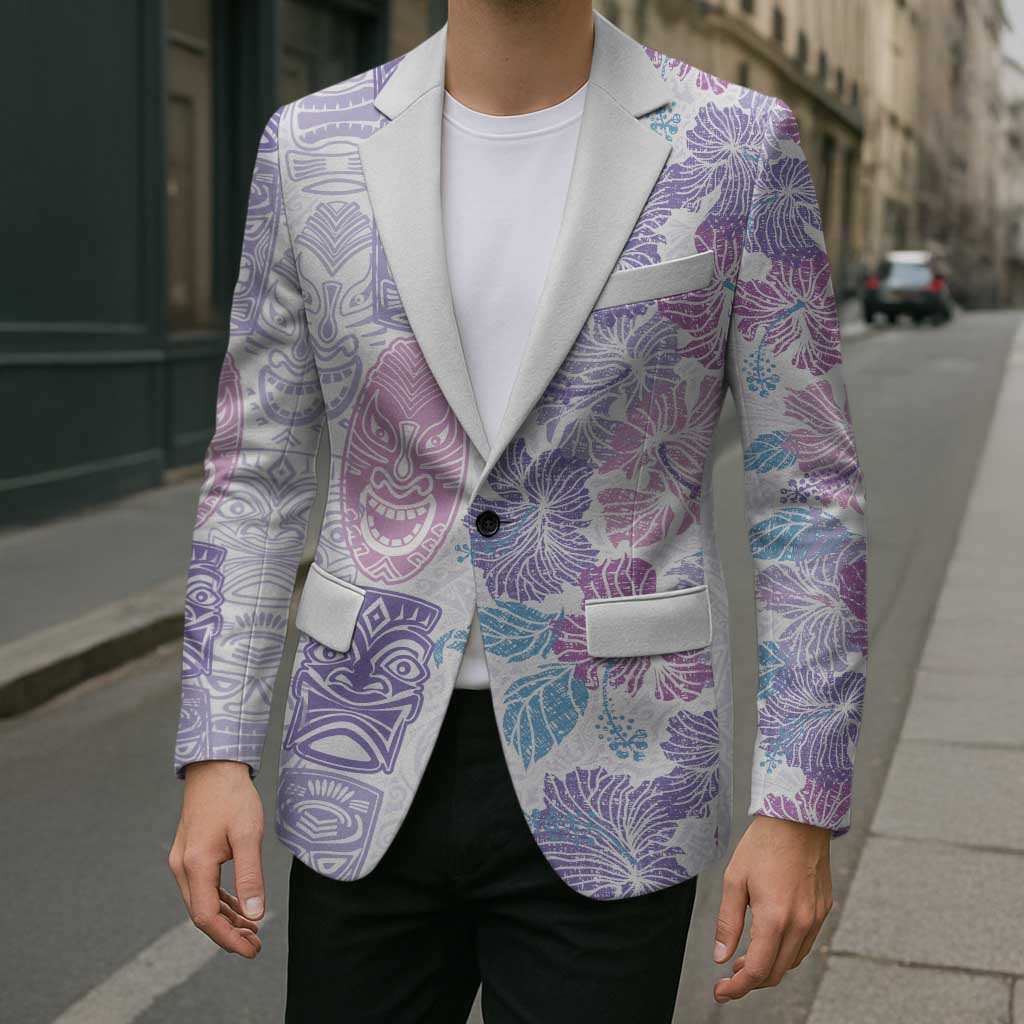 Christmas Aloha Hawaii Tiki Blazer Hibiscus Winter Colors - Polynesian Pride