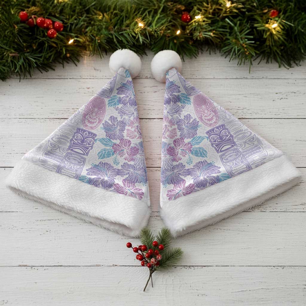 Christmas Aloha Hawaii Tiki Christmas Santa Hat Hibiscus Winter Colors - Polynesian Pride
