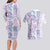 Christmas Aloha Hawaii Tiki Couples Matching Long Sleeve Bodycon Dress and Hawaiian Shirt Hibiscus Winter Colors - Polynesian Pride
