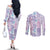 Christmas Aloha Hawaii Tiki Couples Matching Off The Shoulder Long Sleeve Dress and Long Sleeve Button Shirt Hibiscus Winter Colors - Polynesian Pride