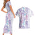 Christmas Aloha Hawaii Tiki Couples Matching Short Sleeve Bodycon Dress and Hawaiian Shirt Hibiscus Winter Colors - Polynesian Pride