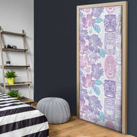 Christmas Aloha Hawaii Tiki Door Cover Hibiscus Winter Colors - Polynesian Pride