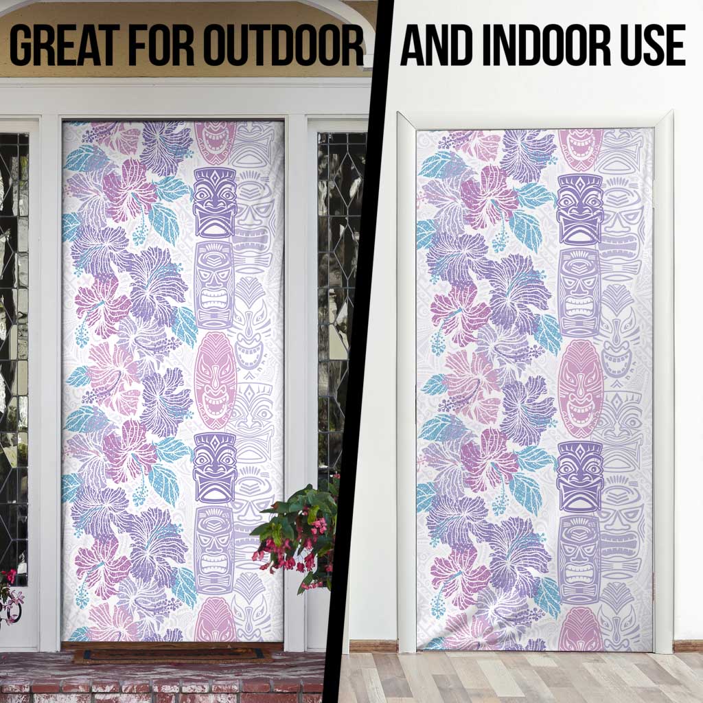 Christmas Aloha Hawaii Tiki Door Cover Hibiscus Winter Colors - Polynesian Pride