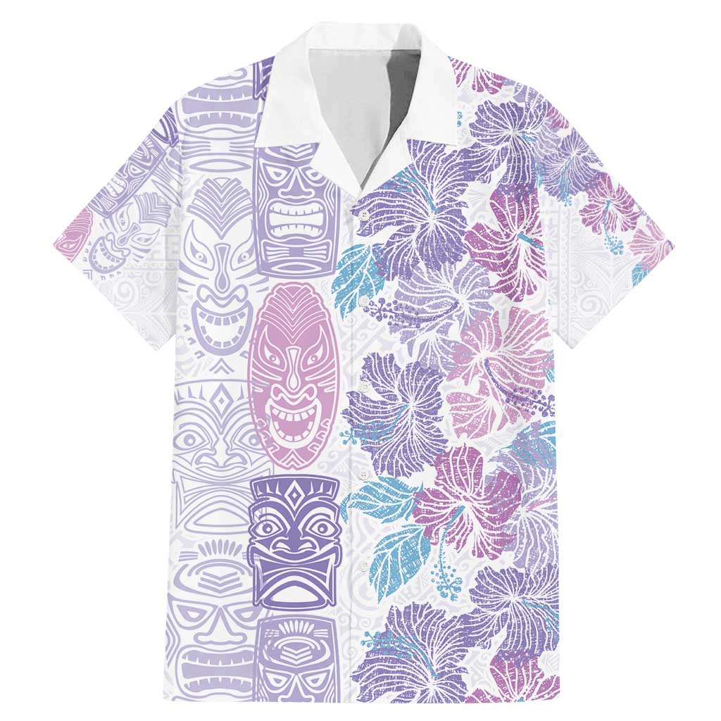 Christmas Aloha Hawaii Tiki Family Matching Mermaid Dress and Hawaiian Shirt Hibiscus Winter Colors - Polynesian Pride