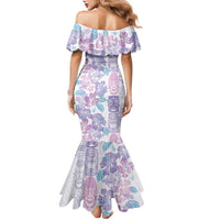 Christmas Aloha Hawaii Tiki Family Matching Mermaid Dress and Hawaiian Shirt Hibiscus Winter Colors - Polynesian Pride