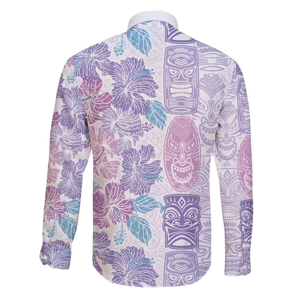 Christmas Aloha Hawaii Tiki Family Matching Puletasi and Hawaiian Shirt Hibiscus Winter Colors - Polynesian Pride