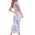 Christmas Aloha Hawaii Tiki Family Matching Short Sleeve Bodycon Dress and Hawaiian Shirt Hibiscus Winter Colors - Polynesian Pride
