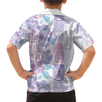 Christmas Aloha Hawaii Tiki Family Matching Tank Maxi Dress and Hawaiian Shirt Hibiscus Winter Colors - Polynesian Pride