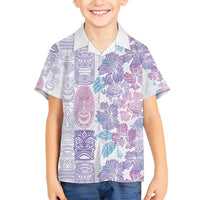 Christmas Aloha Hawaii Tiki Family Matching Tank Maxi Dress and Hawaiian Shirt Hibiscus Winter Colors - Polynesian Pride