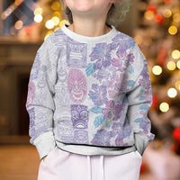 Christmas Aloha Hawaii Tiki Kid Ugly Christmas Sweater Hibiscus Winter Colors - Polynesian Pride