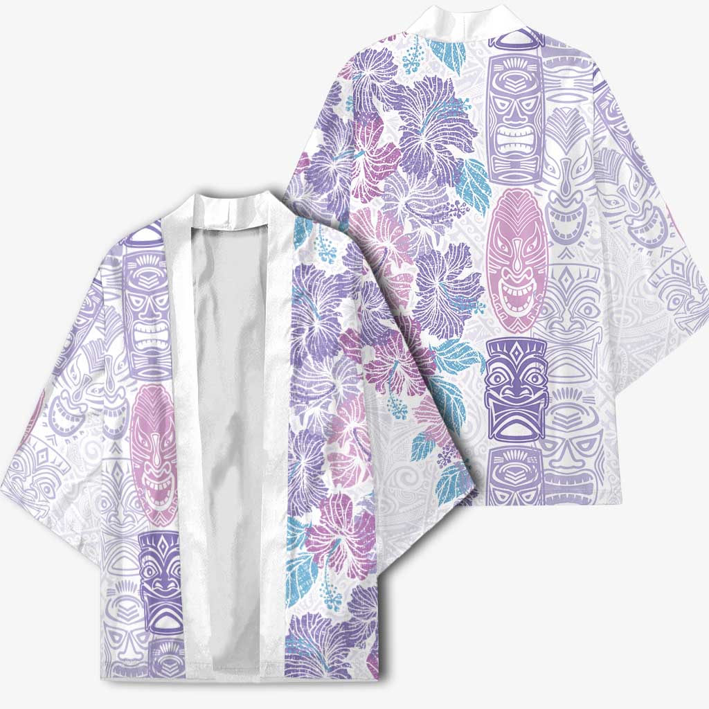 Christmas Aloha Hawaii Tiki Kimono Hibiscus Winter Colors - Polynesian Pride