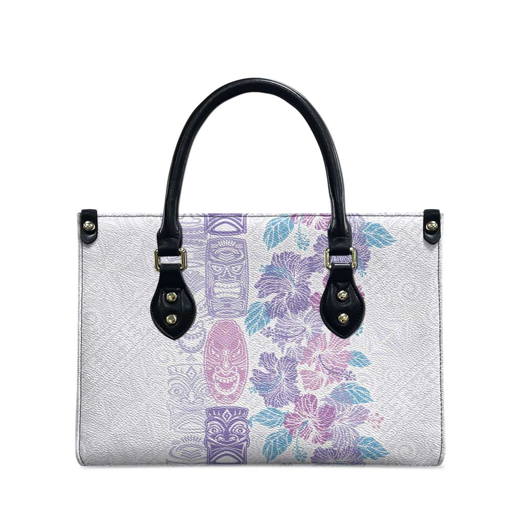 Christmas Aloha Hawaii Tiki Leather Bag Hibiscus Winter Colors - Polynesian Pride
