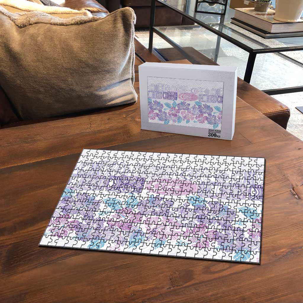 Christmas Aloha Hawaii Tiki Puzzle Hibiscus Winter Colors - Polynesian Pride