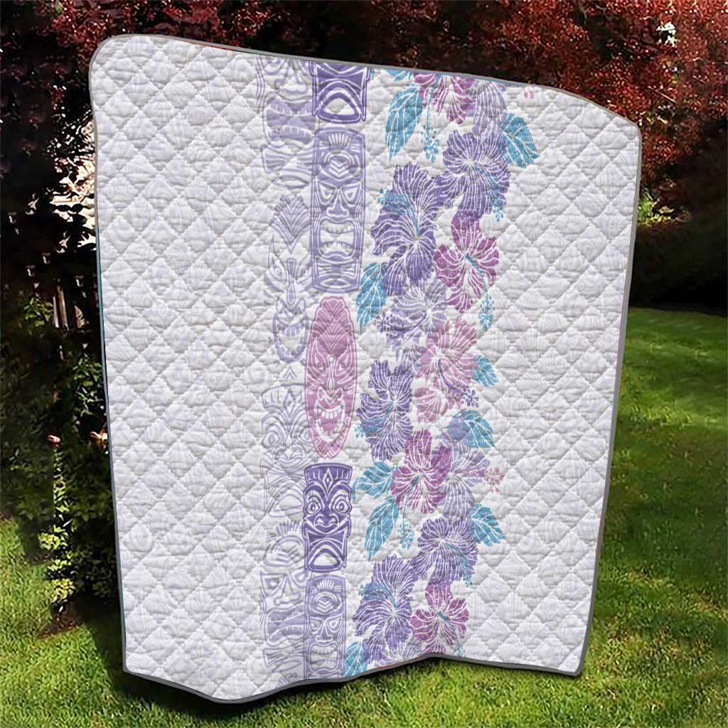 Christmas Aloha Hawaii Tiki Quilt Hibiscus Winter Colors - Polynesian Pride