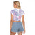 Christmas Aloha Hawaii Tiki Raglan Cropped T Shirt Hibiscus Winter Colors - Polynesian Pride