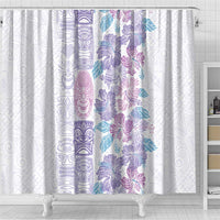 Christmas Aloha Hawaii Tiki Shower Curtain Hibiscus Winter Colors - Polynesian Pride