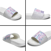 Christmas Aloha Hawaii Tiki Slide Sandals Hibiscus Winter Colors - Polynesian Pride