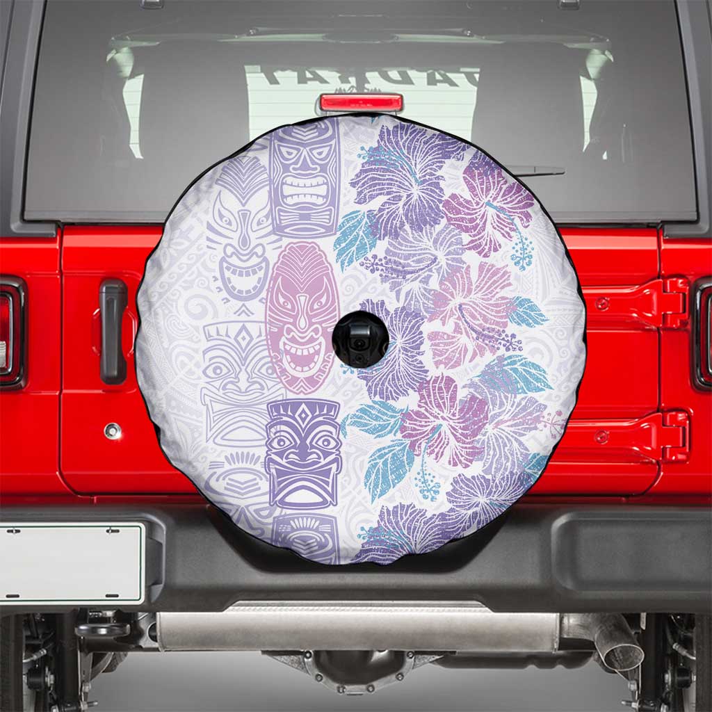 Christmas Aloha Hawaii Tiki Spare Tire Cover Hibiscus Winter Colors - Polynesian Pride