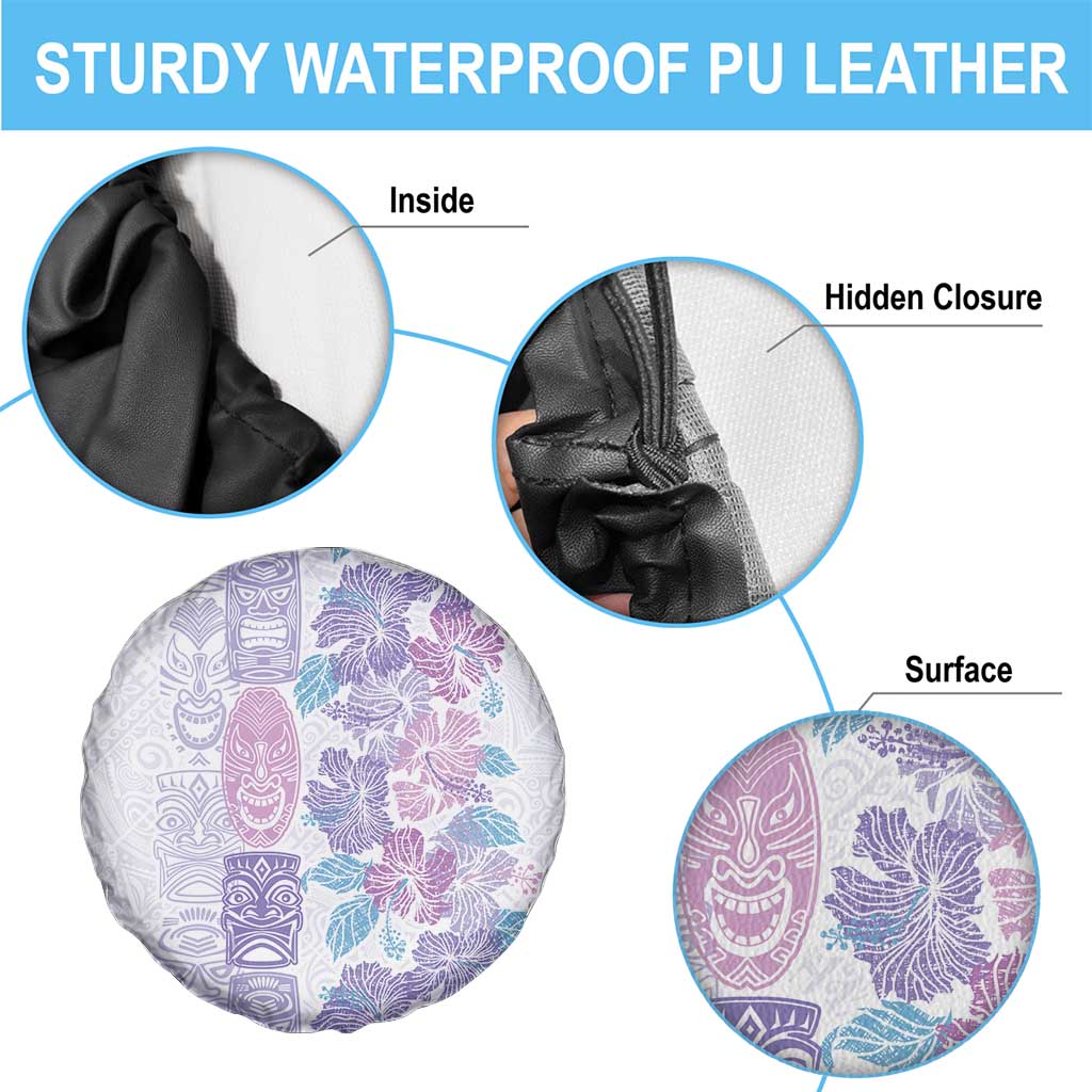 Christmas Aloha Hawaii Tiki Spare Tire Cover Hibiscus Winter Colors - Polynesian Pride