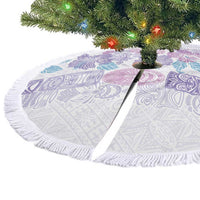 Christmas Aloha Hawaii Tiki Tree Skirt Hibiscus Winter Colors - Polynesian Pride