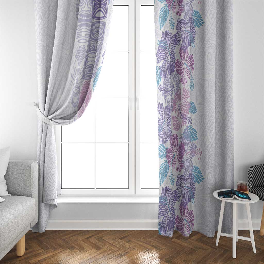 Christmas Aloha Hawaii Tiki Window Curtain Hibiscus Winter Colors - Polynesian Pride