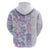 Christmas Aloha Hawaii Tiki Zip Hoodie Hibiscus Winter Colors - Polynesian Pride