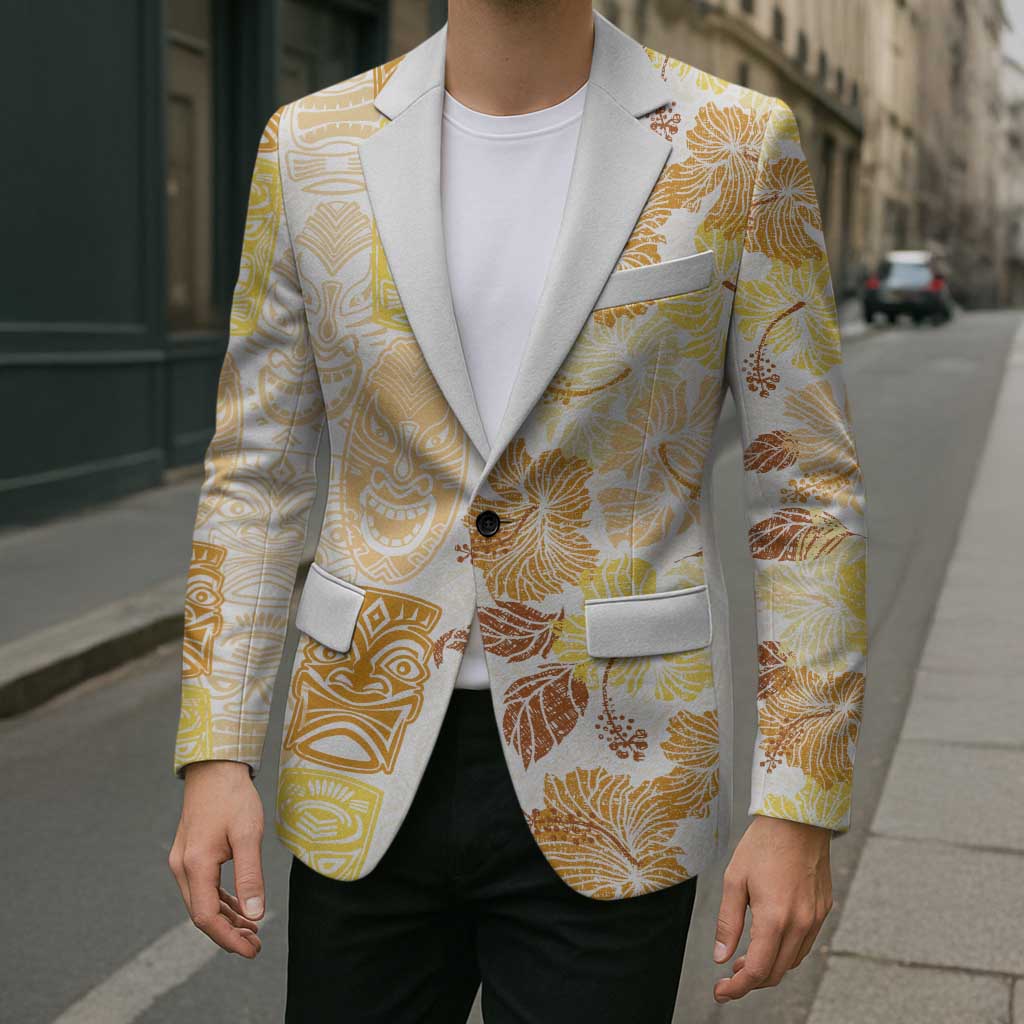 Christmas Aloha Hawaii Tiki Blazer Hibiscus Autumn Colors - Polynesian Pride