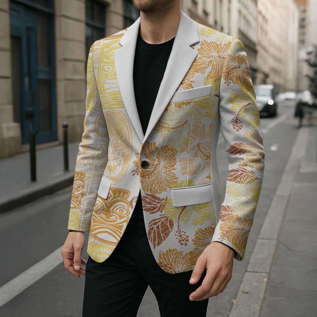 Christmas Aloha Hawaii Tiki Blazer Hibiscus Autumn Colors - Polynesian Pride