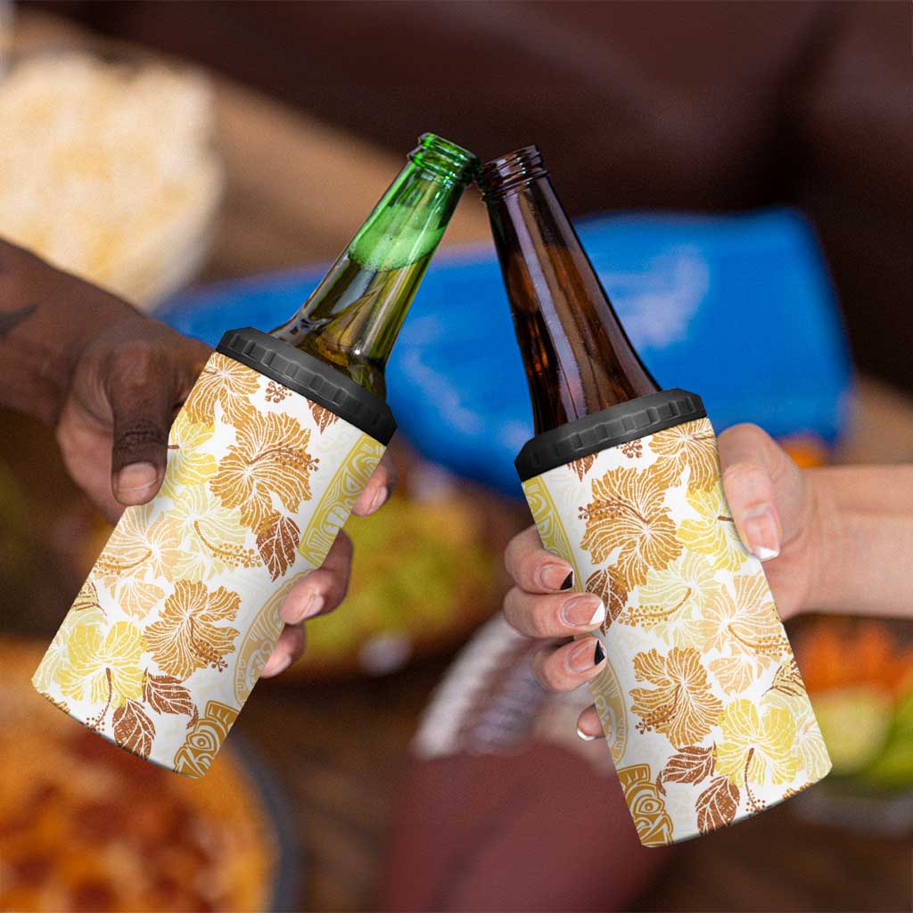 Christmas Aloha Hawaii Tiki 4 in 1 Can Cooler Tumbler Hibiscus Autumn Colors - Polynesian Pride