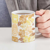 Christmas Aloha Hawaii Tiki Ceramic Mug Hibiscus Autumn Colors - Polynesian Pride