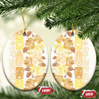 Christmas Aloha Hawaii Tiki Ceramic Ornament Hibiscus Autumn Colors - Polynesian Pride
