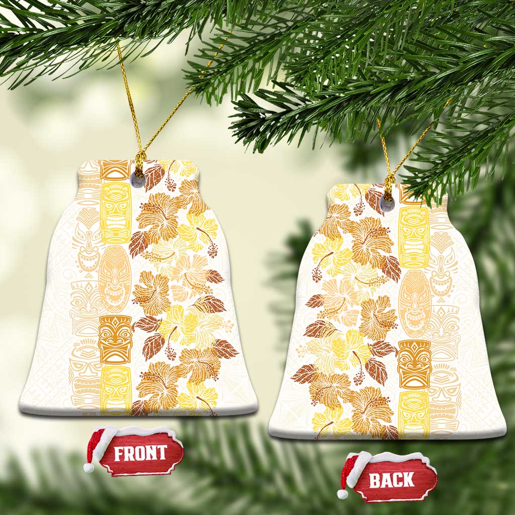 Christmas Aloha Hawaii Tiki Ceramic Ornament Hibiscus Autumn Colors - Polynesian Pride