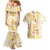 Christmas Aloha Hawaii Tiki Couples Matching Mermaid Dress and Hawaiian Shirt Hibiscus Autumn Colors - Polynesian Pride