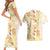Christmas Aloha Hawaii Tiki Couples Matching Short Sleeve Bodycon Dress and Hawaiian Shirt Hibiscus Autumn Colors - Polynesian Pride
