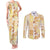 Christmas Aloha Hawaii Tiki Couples Matching Tank Maxi Dress and Long Sleeve Button Shirt Hibiscus Autumn Colors - Polynesian Pride