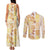 Christmas Aloha Hawaii Tiki Couples Matching Tank Maxi Dress and Long Sleeve Button Shirt Hibiscus Autumn Colors - Polynesian Pride
