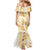 Christmas Aloha Hawaii Tiki Family Matching Mermaid Dress and Hawaiian Shirt Hibiscus Autumn Colors - Polynesian Pride
