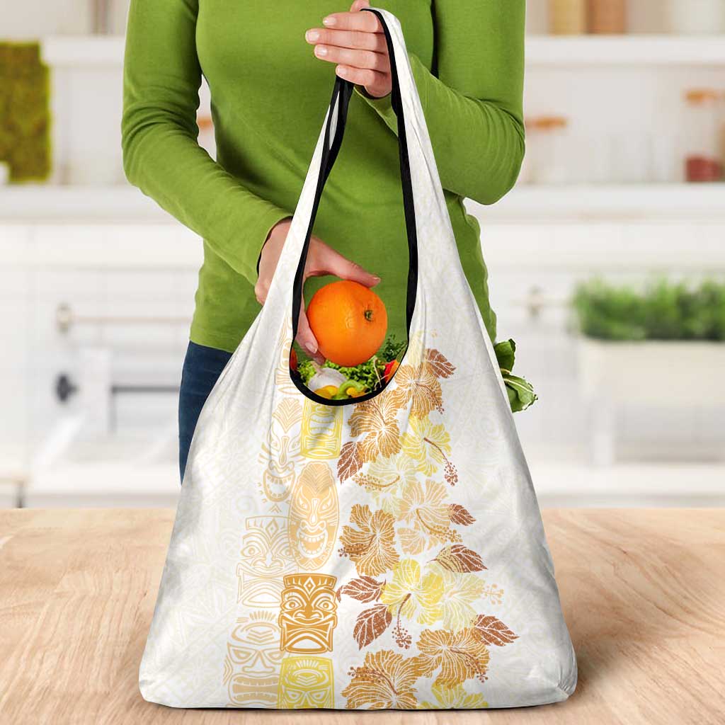 Christmas Aloha Hawaii Tiki Grocery Bag Hibiscus Autumn Colors - Polynesian Pride